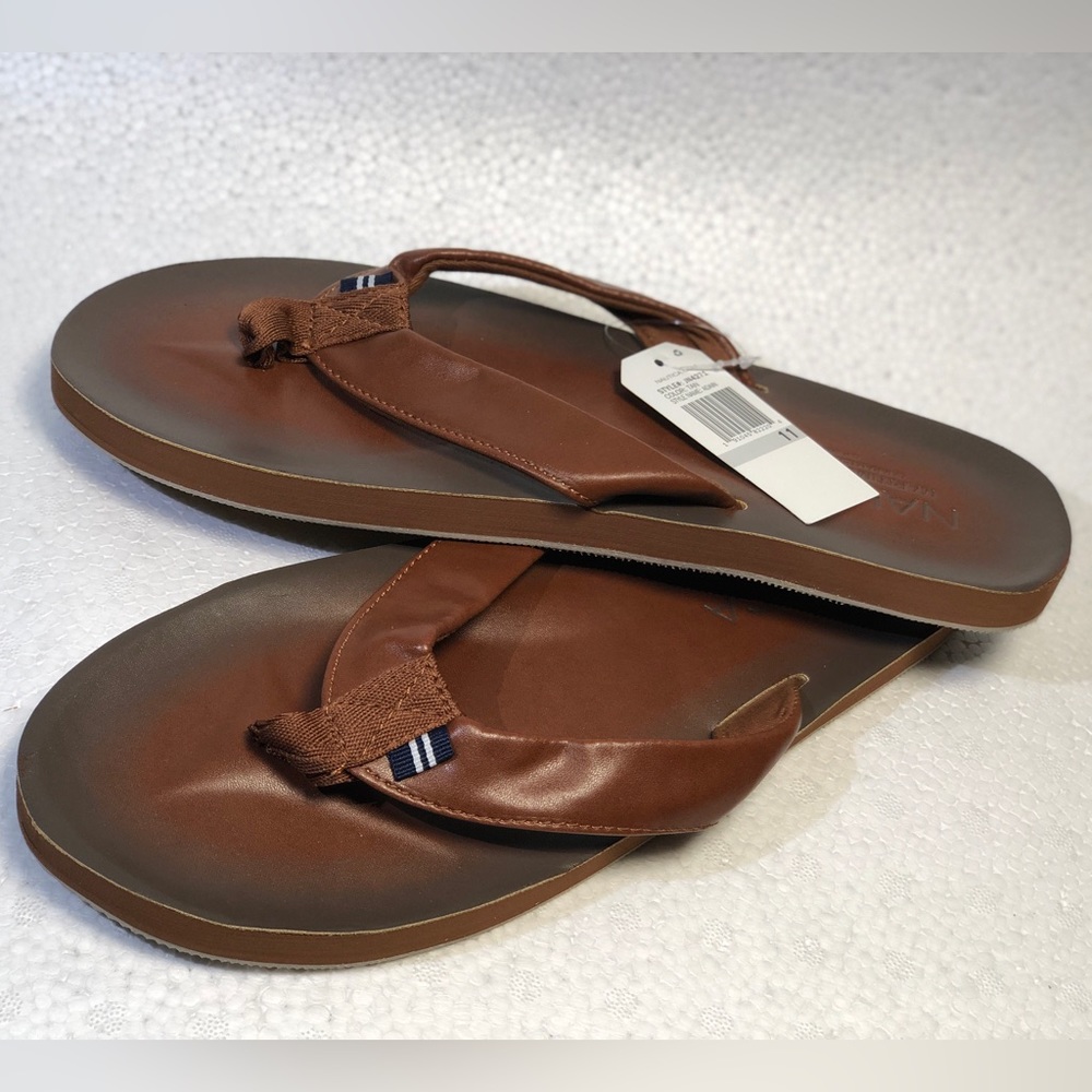 NAUTICA ADAIN flip-flops thong leather sz 11 sandals mens